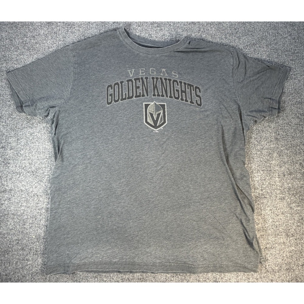 Vegas Golden Knights NHL Gray Graphic T Shirt Men's 2XL Hockey Logo Tee